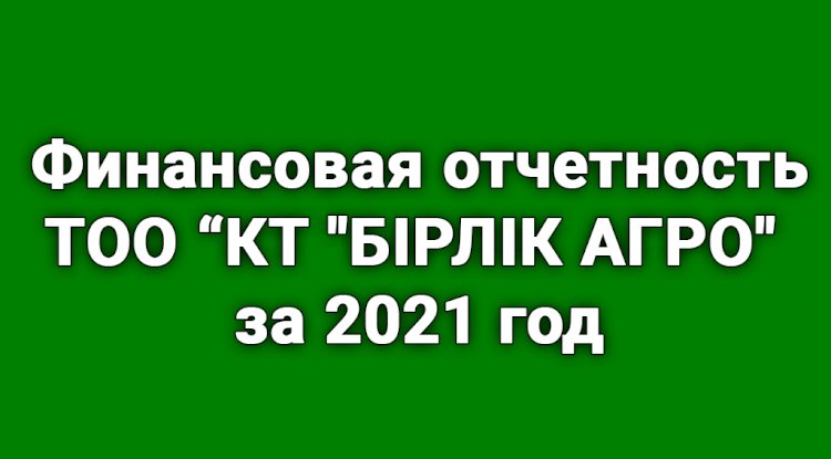 Финансовая отчетность ТОО «КТ «БІРЛІК АГРО» за 2021 год