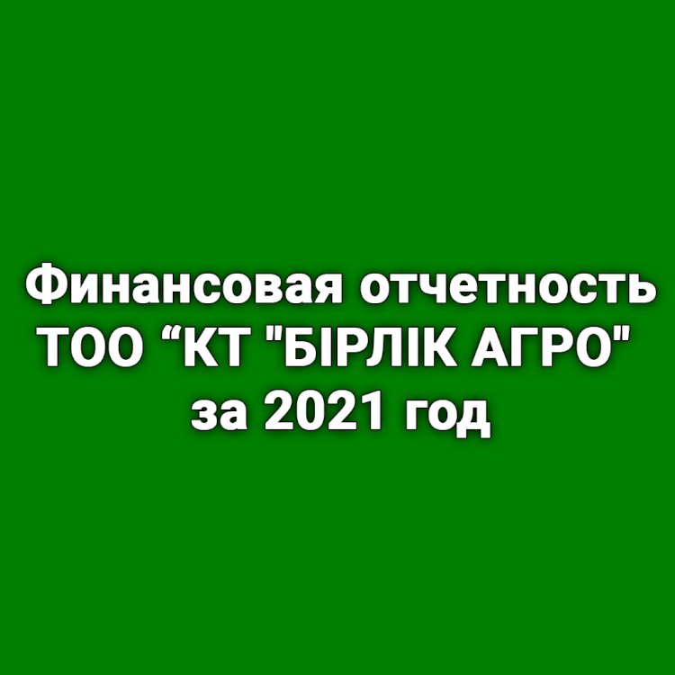 Финансовая отчетность ТОО «КТ «БІРЛІК АГРО» за 2021 год